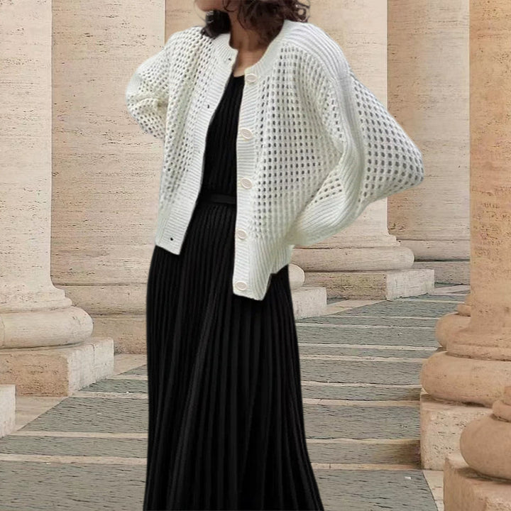 Damen luftiger Strick-Cardigan mit einzigartiger Maschenstruktur Drune