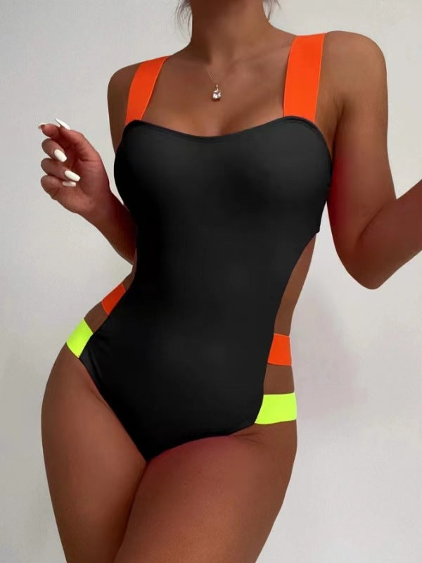Damen Sportlicher Cut-Out Einteiler Badeanzug Drune