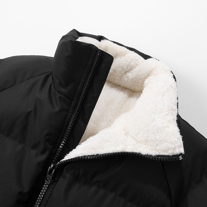 Damen Kurzpolar-Steppjacke mit Teddyfutter, Boxy‑Cut & verdecktem Reißverschluss Drune