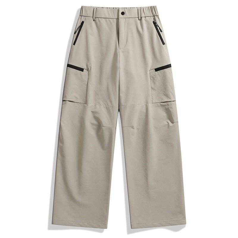 Herren weite Utility-Cargohose mit Reißverschluss‑Taschen und vorgeformten Knien Drune