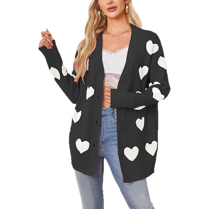 Damen Strickjacke mit Herzmuster und komfortablem Schnitt Drune