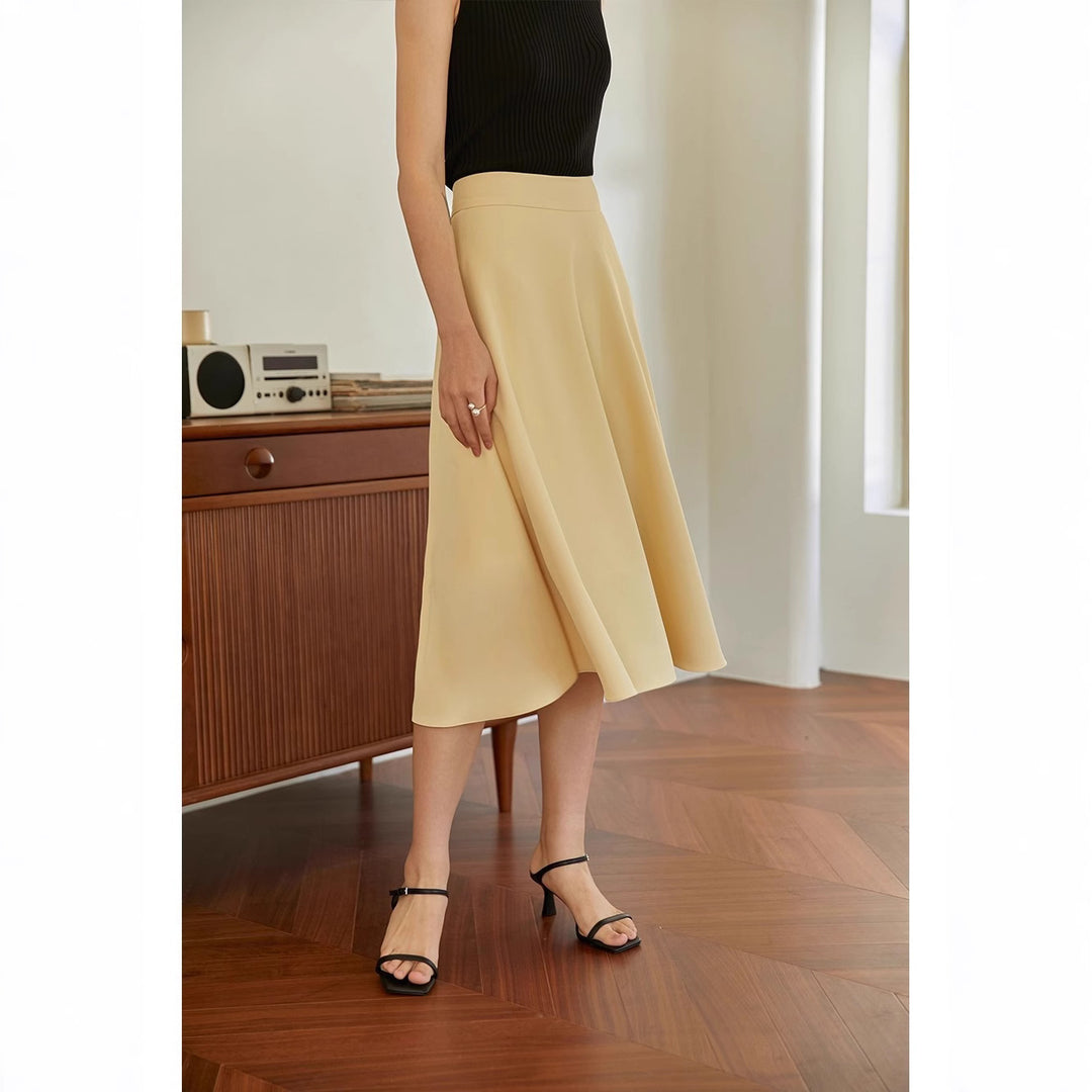 Damen Eleganter Midirock mit fließendem Schnitt Drune