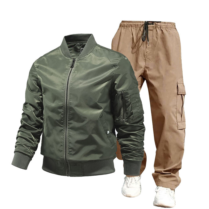 Herren urbane Bomberjacke und Cargo-Hosen Set Drune