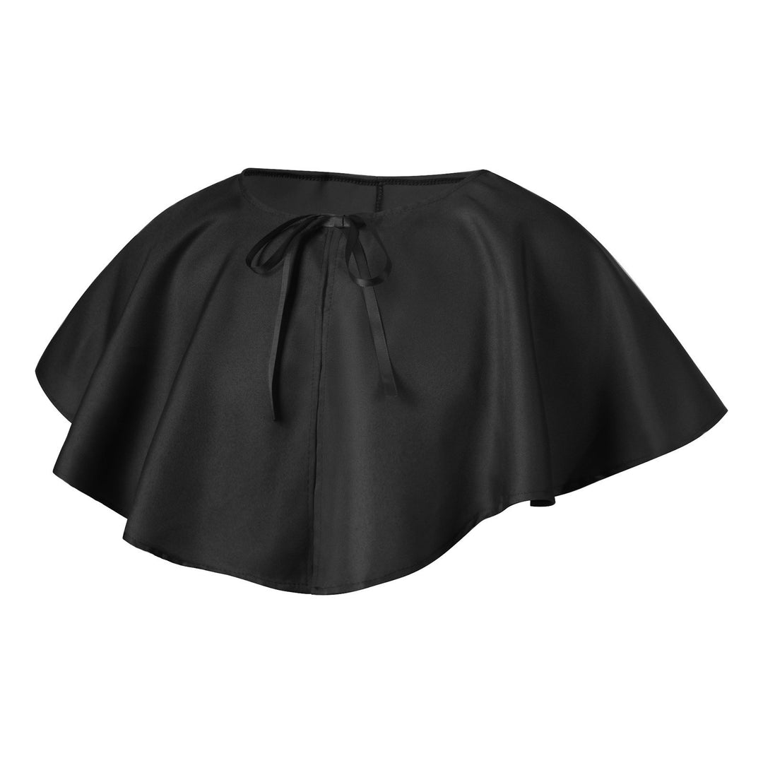Unisex nan mehrschichtiger Kapuzenumhang mit weitem Fall und Satinbandverschluss Drune