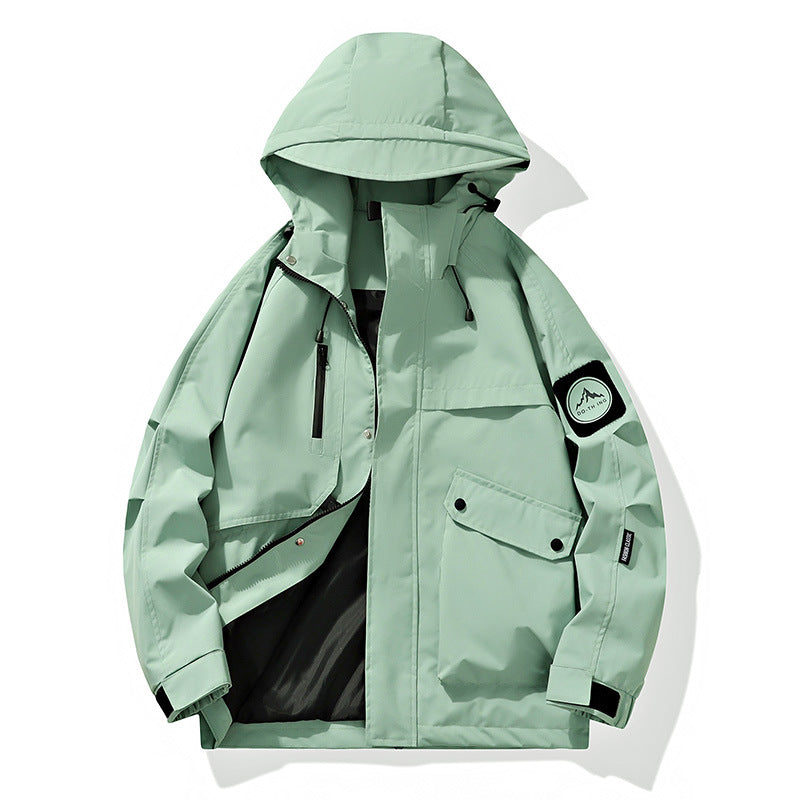 Herren Modularer Regen- und Windparka mit verschweißten Nähten, verdeckten Reißverschlüssen und Utility-Taschen Drune