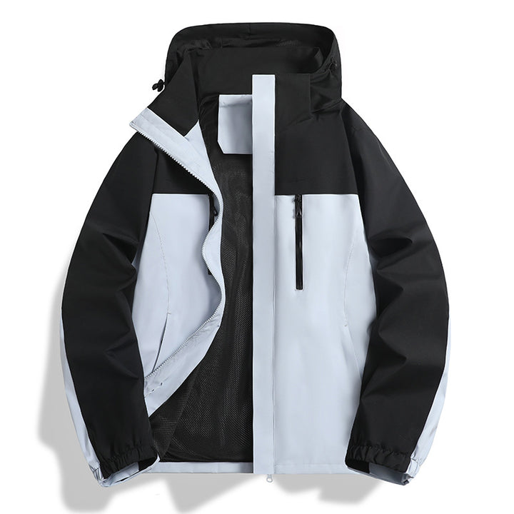 Herren Wasser- und winddichte Softshell-Outdoorjacke mit Kapuze, atmungsaktivem Meshfutter und Brustreißverschluss Drune