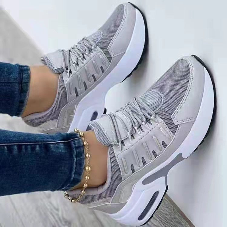 Damen nan sportive Plateau-Sneaker mit sichtbarem Luftkissen, gepolstertem Komfortfußbett und atmungsaktivem Mesh-Detail Drune