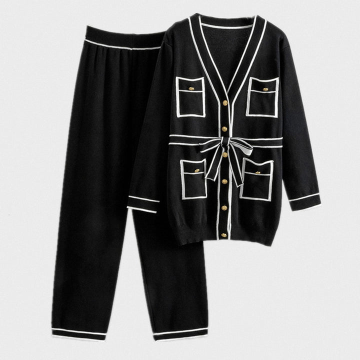 Damen gemütliches Strickanzug-Set Drune