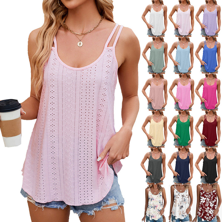 Drune | Unifarbene Rundhals Ärmellose Camisole Top