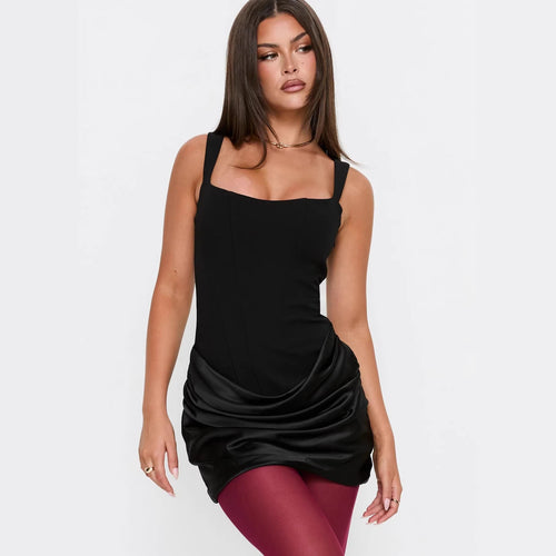 Damen Figurbetontes Minikleid mit raffinierten Rüschendetails Drune