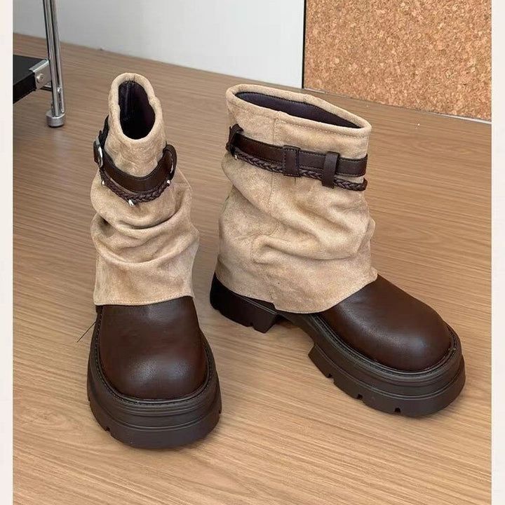 Damen Modische und Bequeme Stiefeletten Drune