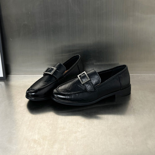 Damen elegante Mokassins mit modischer Schnallenverzierung Drune