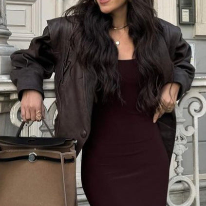 Damen Bikerjacke aus Kunstleder Drune
