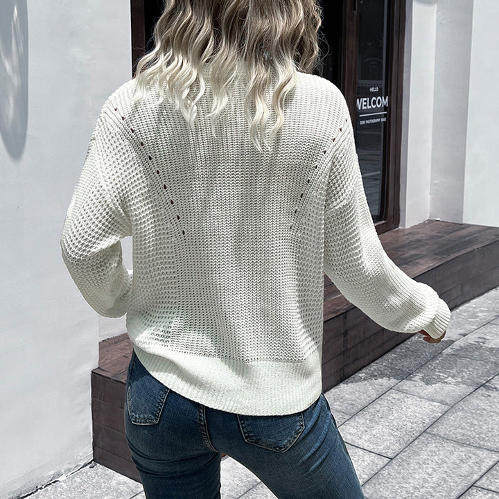 Damen Grobstrickpullover mit V-Ausschnitt Drune