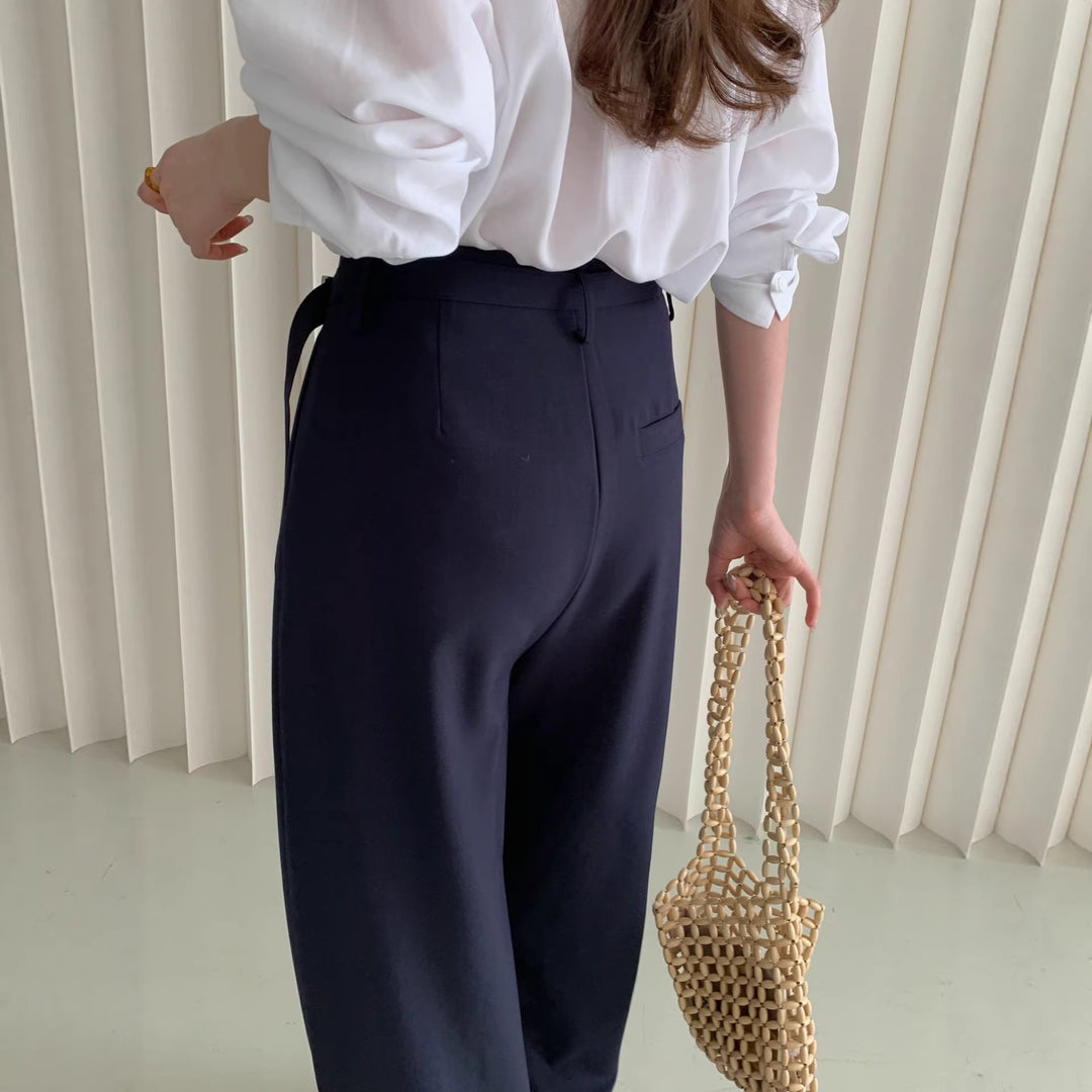 Damen Weite Bundfaltenhose Drune