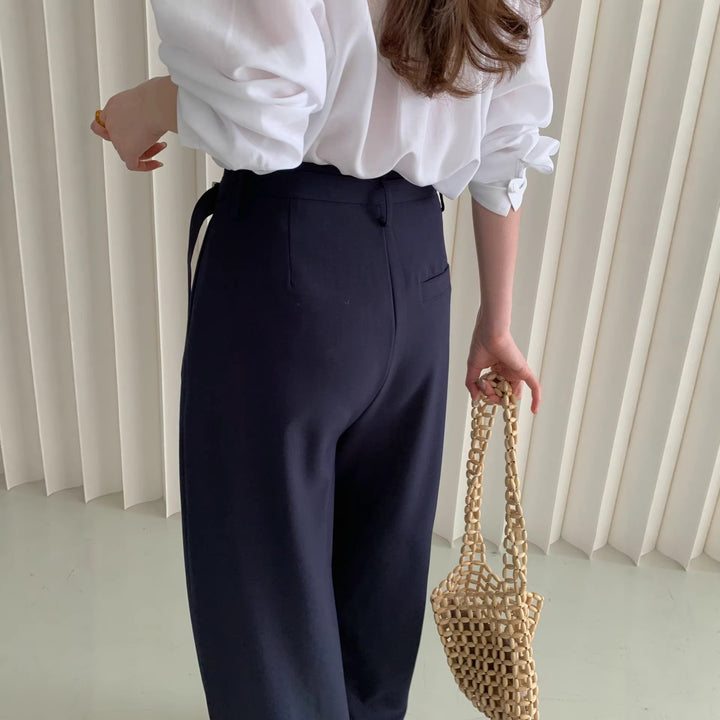 Damen Weite Bundfaltenhose Drune