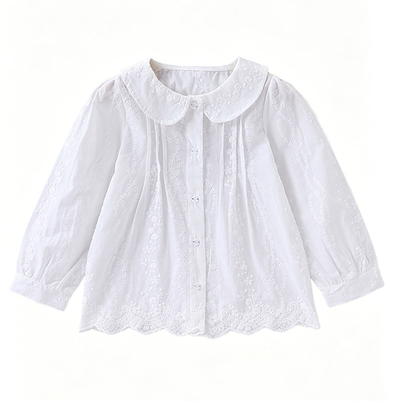 Mädchen elegante Bluse mit floralen Verzierungen Drune