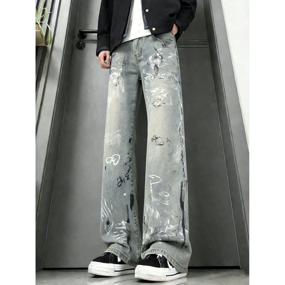 Herren Modische Weitgeschnittene Jeans mit kreativem Design Drune