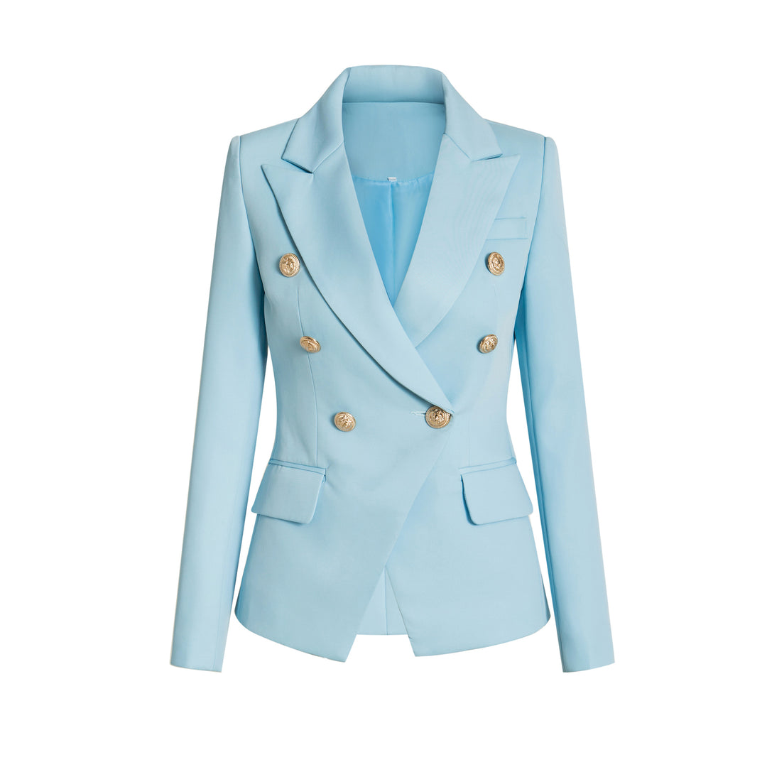Damen Elegante Doppelreihige Blazerjacke mit goldenen Knöpfen Drune