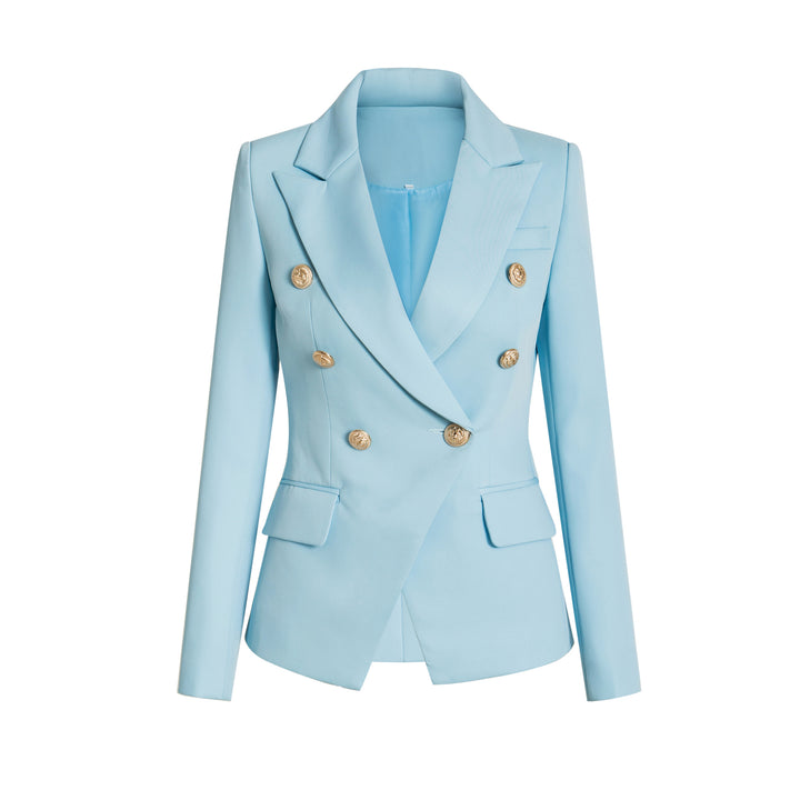 Damen Elegante Doppelreihige Blazerjacke mit goldenen Knöpfen Drune