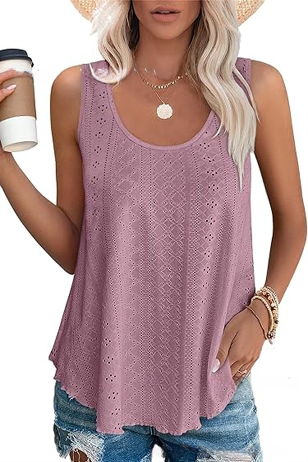 Damen Freizeit Leichte Ärmellose Top Drune