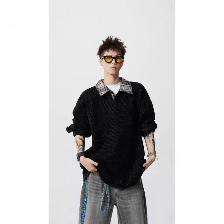 Damen Lässiger Oversize-Hemd-Pullover Drune