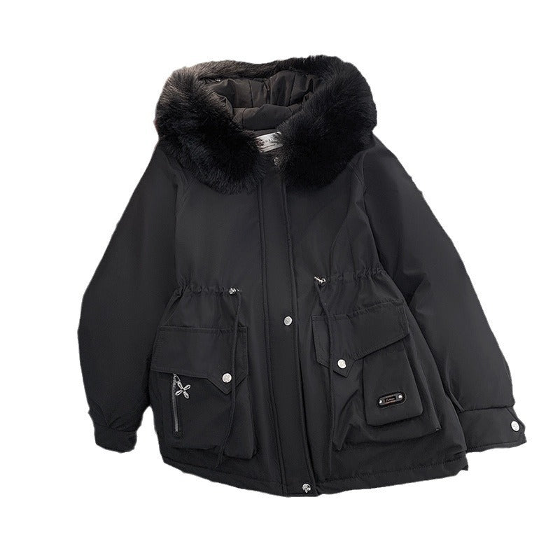 Damen Winterjacke mit abnehmbarem Kunstpelzkragen und praktischen Taschen Drune