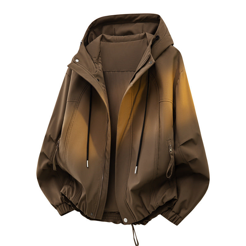 Herren Urbanes Tech-Hoodie mit wetterfester Membran, verdecktem Reißverschluss & elastischem Saum Drune