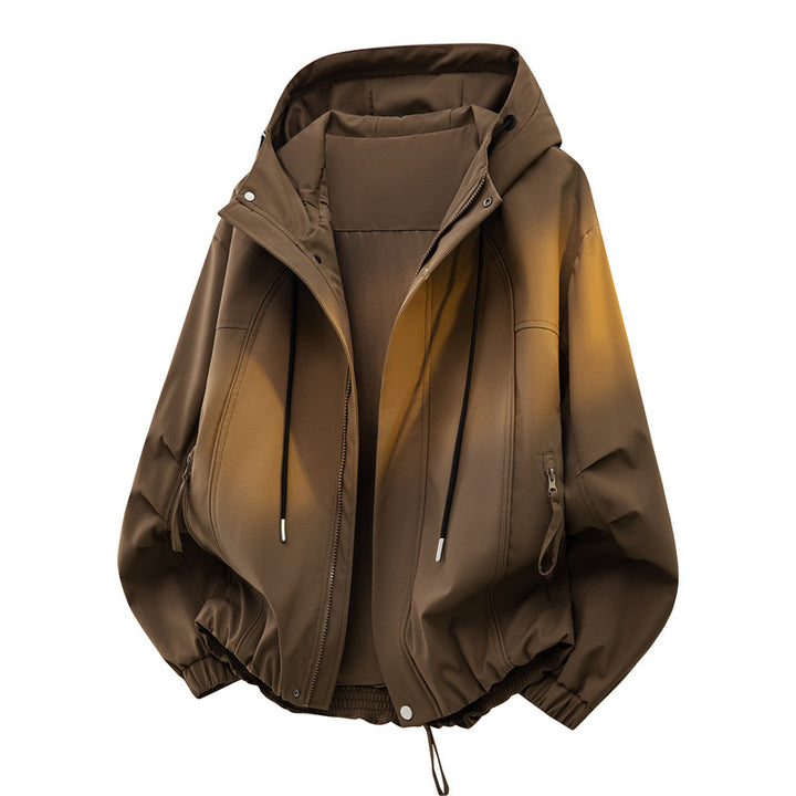 Herren Urbanes Tech-Hoodie mit wetterfester Membran, verdecktem Reißverschluss & elastischem Saum Drune