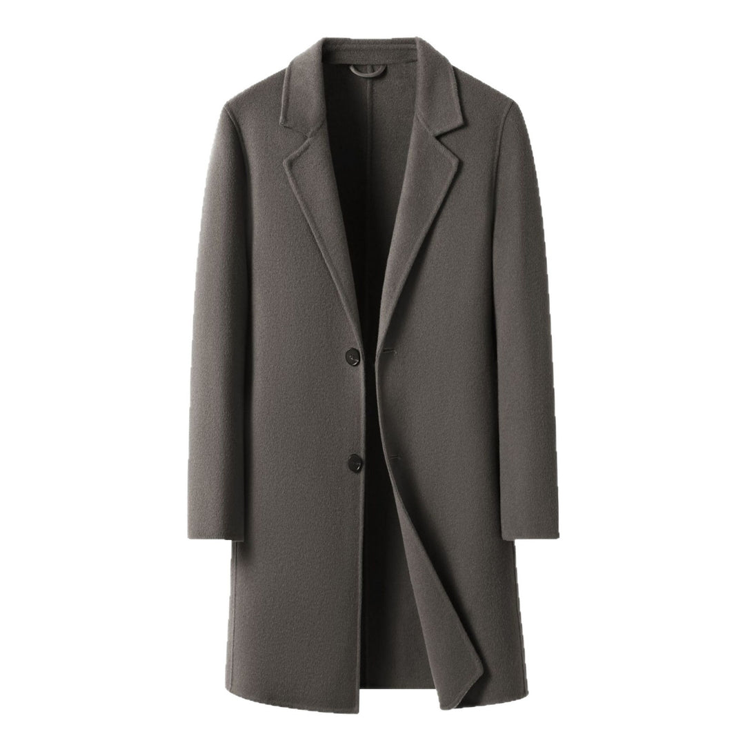 Herren eleganter Wool-Langmantel mit modernem Schnitt und isolierender Fütterung Drune