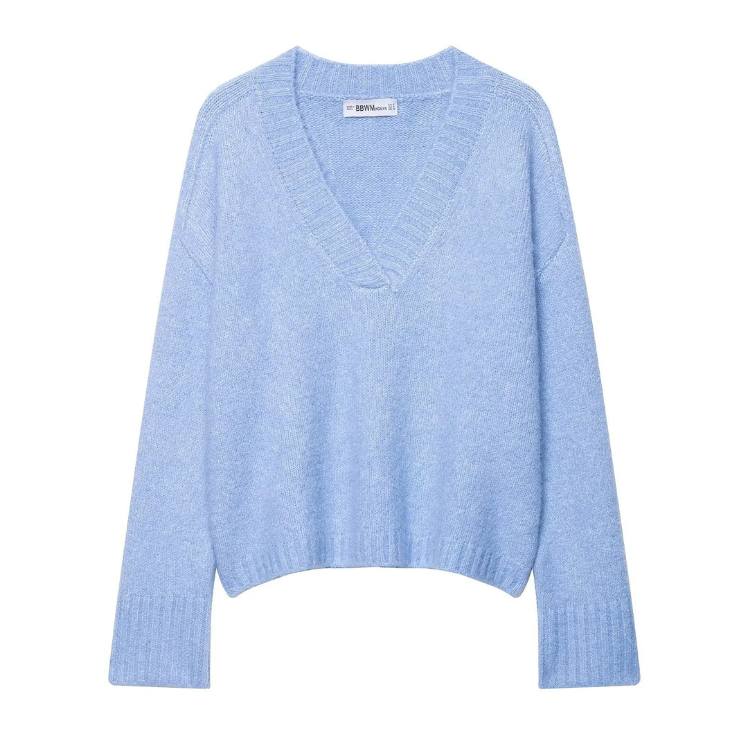Damen V-Ausschnitt Pullover Drune