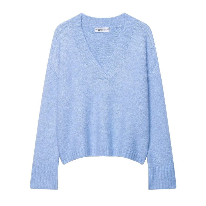 Damen V-Ausschnitt Pullover Drune