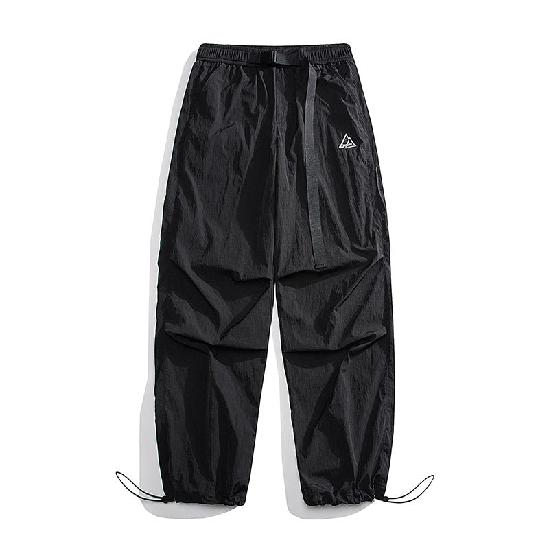 Unisex Lockere Nylon-Cargohose mit elastischem Bund und Knöchelbündchen Drune