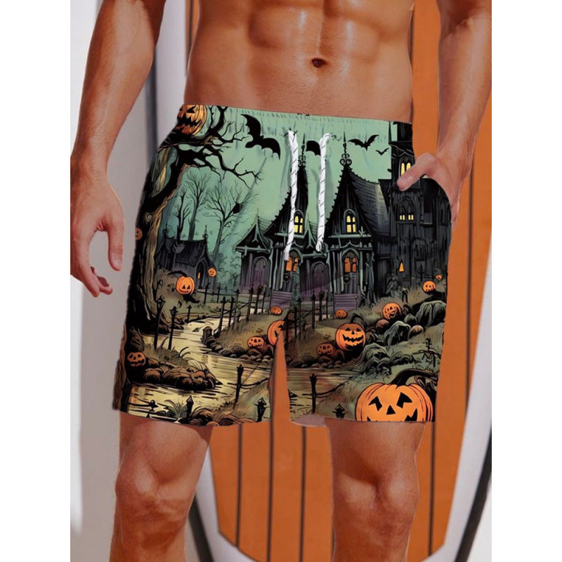 Herren Grafik Psychedelischer Druck Badehose Drune