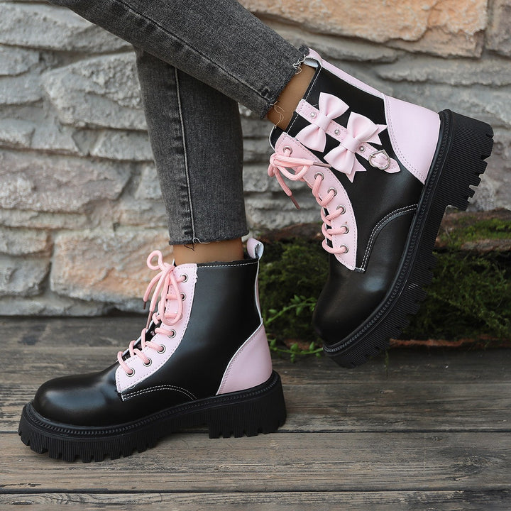 Damen Robust und stylisch gefütterte Stiefel mit hohem Schaft und farblichen Akzenten Drune