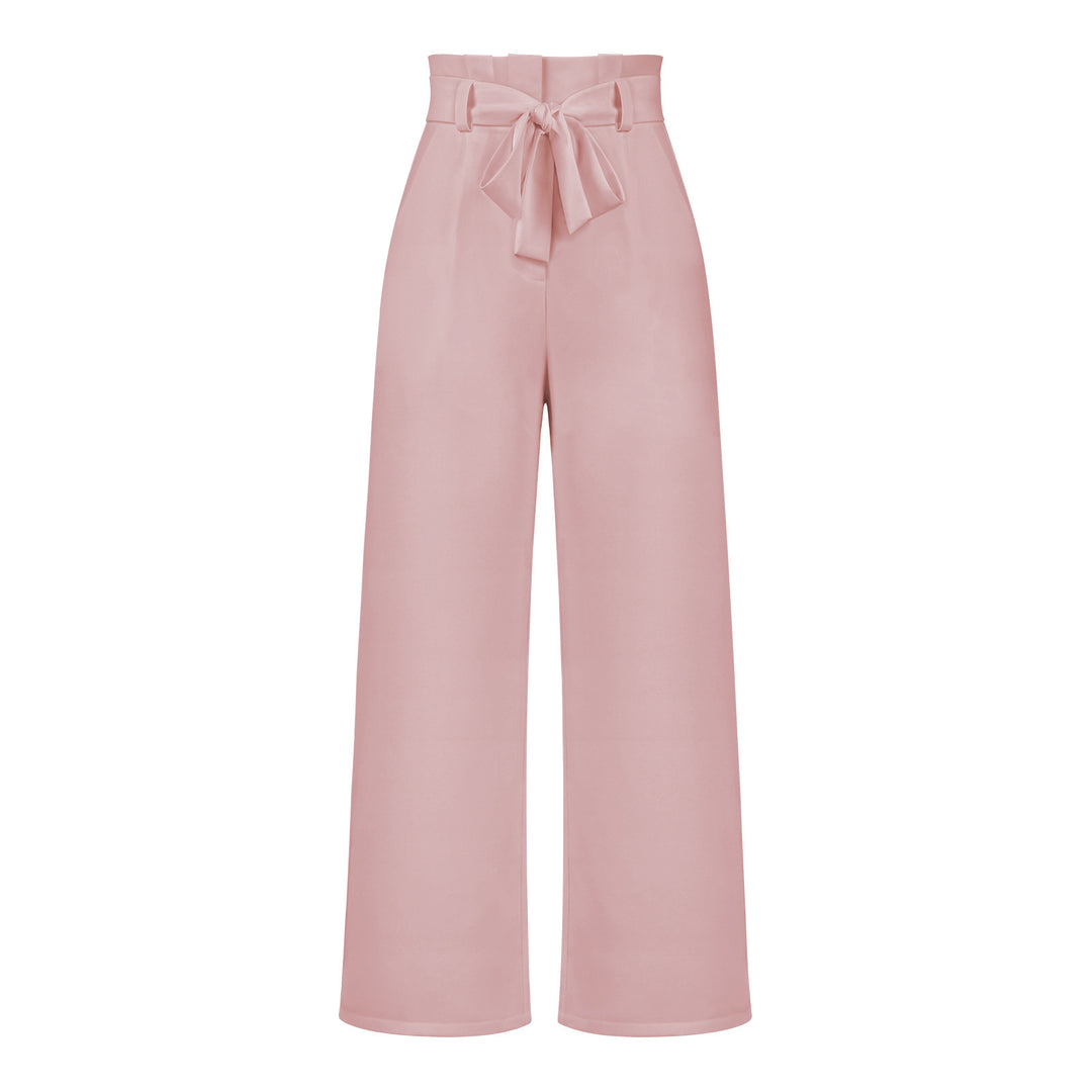 Damen Weit geschnittene Hochbundhose mit Bindegürtel Drune