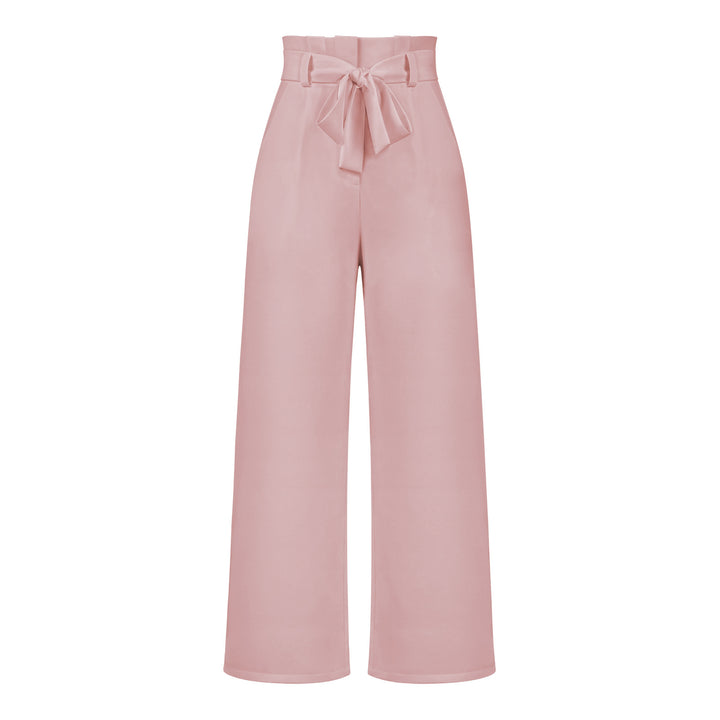 Damen Weit geschnittene Hochbundhose mit Bindegürtel Drune