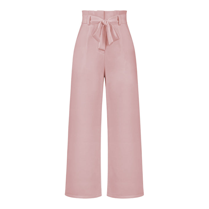 Damen Weit geschnittene Hochbundhose mit Bindegürtel Drune