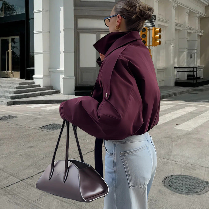 Damen Urbaner Parka mit hohem Stehkragen und innovativem Schnitt Drune
