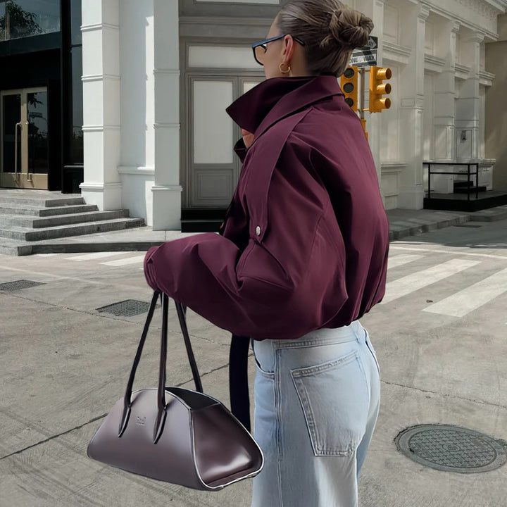 Damen Urbaner Parka mit hohem Stehkragen und innovativem Schnitt Drune