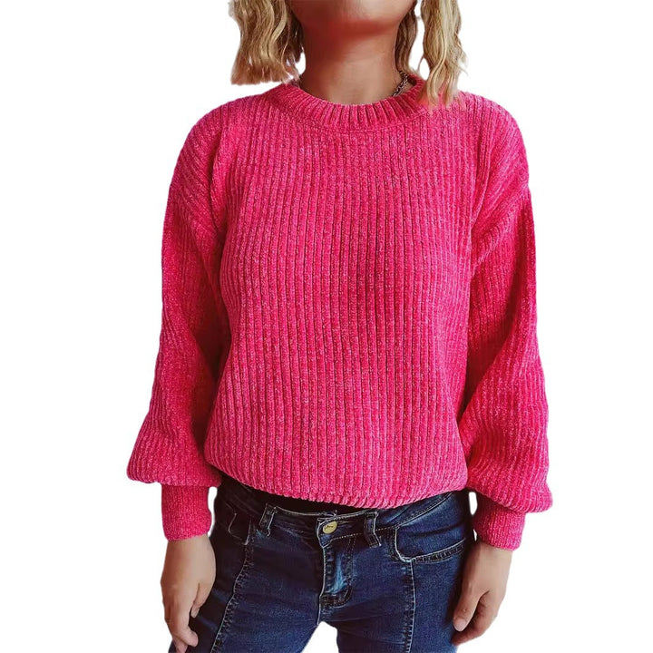 Damen Grobstrickpullover mit weitem Schnitt und strukturiertem Design Drune