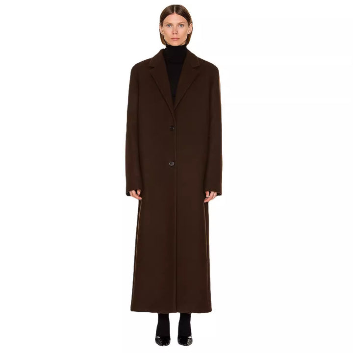 Damen Maximaler Einreihiger Mantel im Oversize‑Schnitt mit klassischem Revers Drune