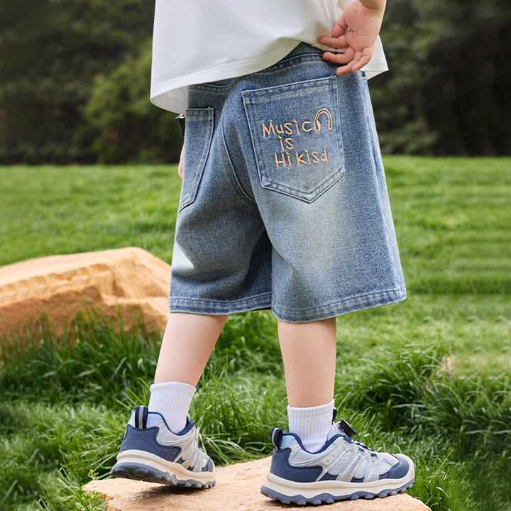 Jungen lässige Denim-Shorts mit kreativen Stickereien Drune