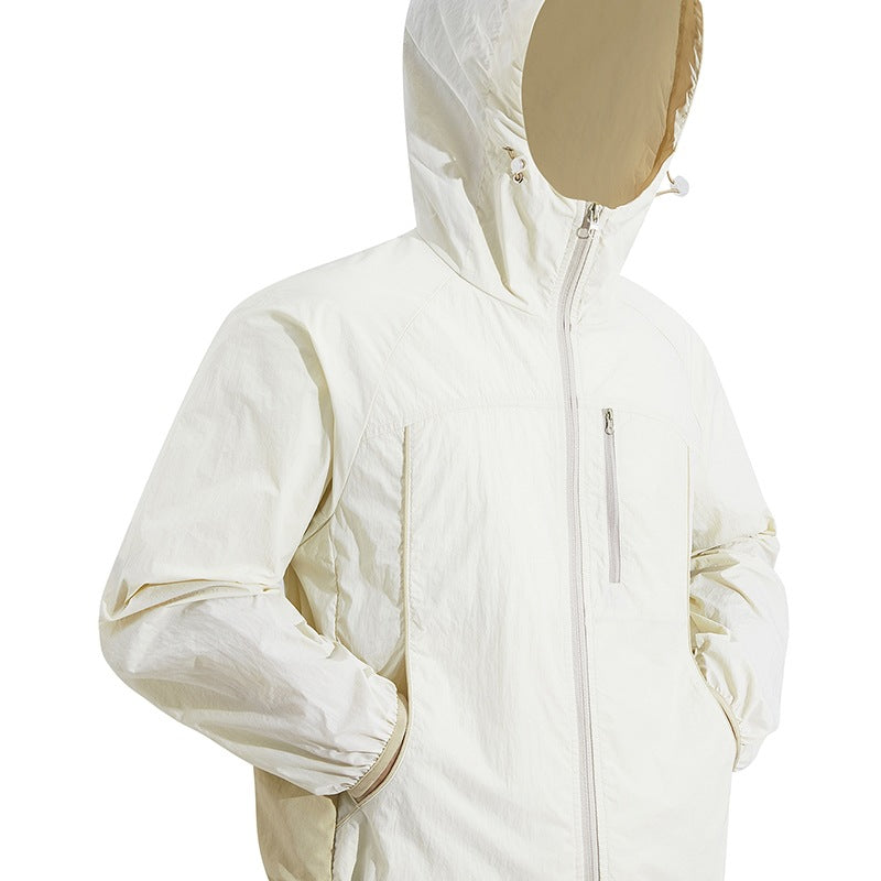 Herren Ultraleichte Kapuzenwindjacke aus Ripstop mit verstellbarem Saum & Brustreißverschluss Drune