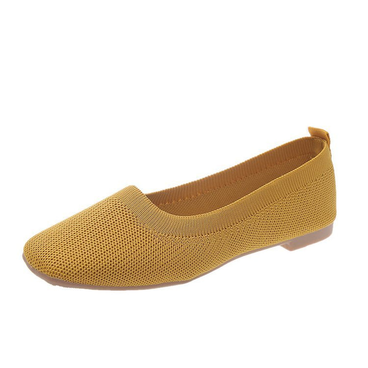 Damen Bequeme Slip-On Ballerinas mit atmungsaktiver Obermaterialstruktur Drune