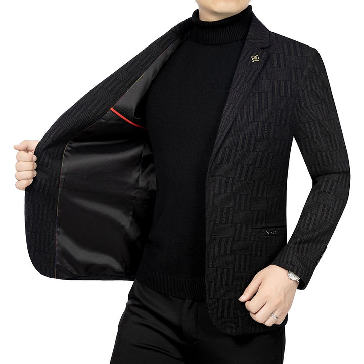 Herren Modernes Einreihiges City-Blazer mit aufgesetzten Taschen und leichter Halbfütterung Drune