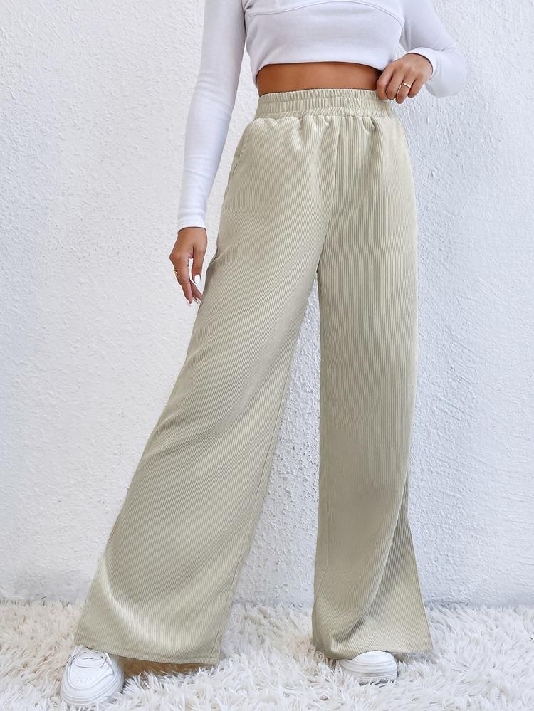 Damen Hoch taillierte Freizeithose mit geradem Schnitt Drune