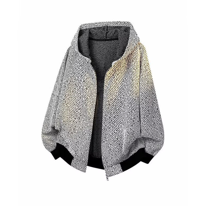 Damen Modische Jacke mit Kapuze und asymmetrischem Schnitt Drune