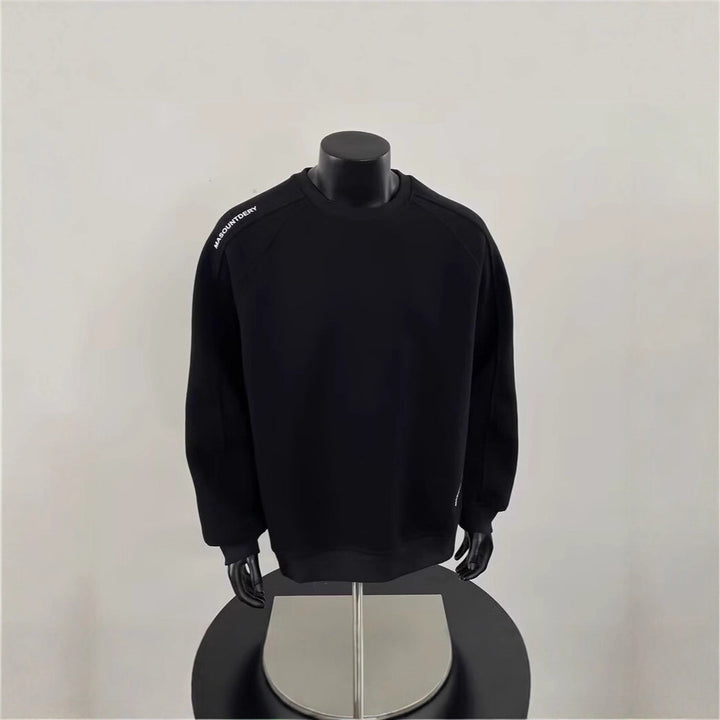Herren Modischer Sweatshirt mit Schulter-Patch-Design Drune