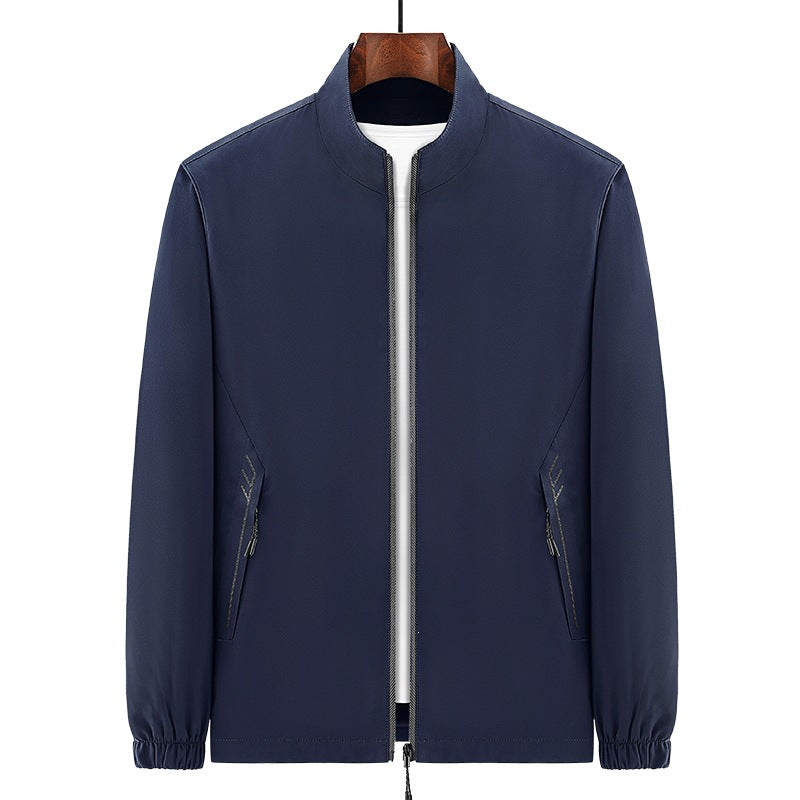 Herren Urbaner Micro‑Ripstop‑Übergangsblouson mit Stehkragen, verdecktem Reißverschluss & elastischen Manschetten Drune